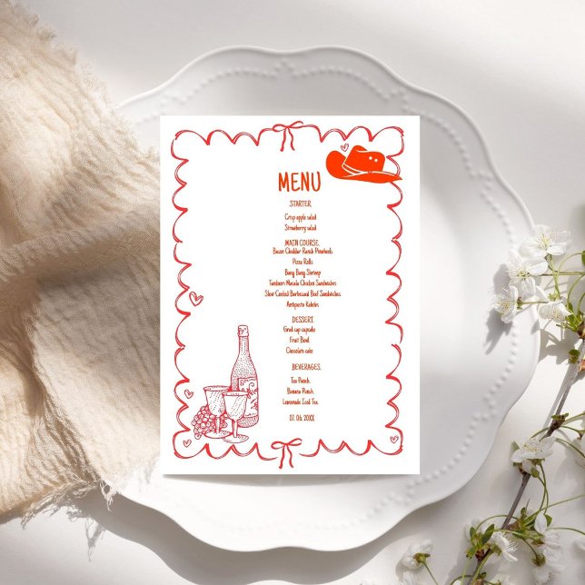 Menu Mariage de l'illustration occidentale Scribble des (Créateur téléchargé)