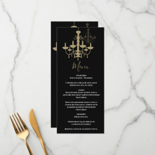 Menu Mariage de lustre en or noir