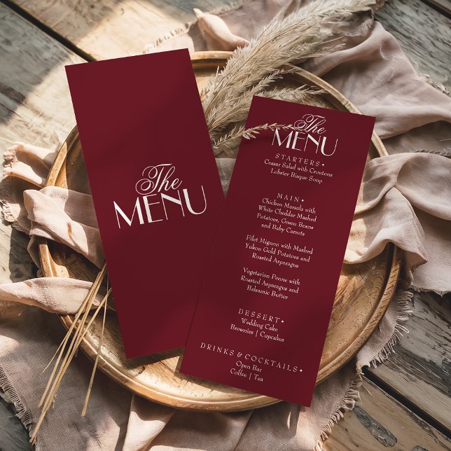 Menu Mariage de luxe en Bourgogne blanc à l'ancienne (Créateur téléchargé)