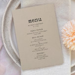 Menu mariage de machine à écrire minimaliste vintage<br><div class="desc">Un design minimaliste et vintage pour votre papeterie mariage : choisissez cette suite mariage rétro mais moderne,  avec une police de machine à écrire. Entièrement personnalisable,  pour les amateurs de simplicité.</div>