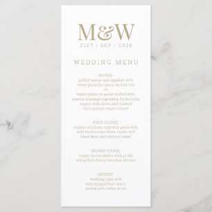 Menu Mariage de monogramme blanc