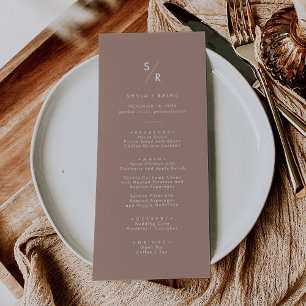 Menu Mariage de monogramme de tonogramme de bois chic