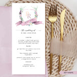 Menu Mariage de monogramme mauve mauve sur mesure<br><div class="desc">Faites une fête mariage grâce à notre superbe menu mariage, qui comprend un magnifique monogramme floral mauve qui respire l'élégance et le charme. Délicatement encadré de fleurs enchanteresses dans les tons pourpre poussiéreux, lavande, lilas, mauve, pêche et jaune doux, ce menu présente parfaitement vos initiales dans un style romantique. Un...</div>