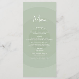 Menu Mariage de monogramme moderne Sage Green