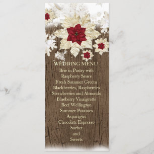Menu Mariage de Noël en bois de neige