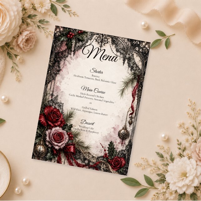 Menu Mariage de Noël gothique romantique (Créateur téléchargé)