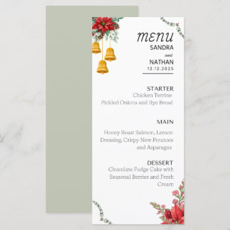 Menu mariage de Noël personnalisé