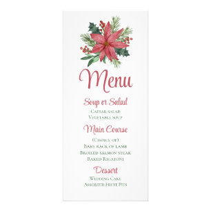 Menu Mariage de Noël Poinsettia Rouge Floral