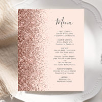 Menu Mariage de Parties scintillant d'or Rose de b