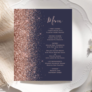 Menu Mariage de Parties scintillant or Rose bleu f