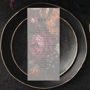 Menu Mariage de peinture florale baroque romantique fon