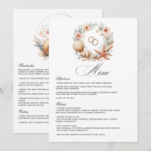 Menu Mariage de plage Coastal Chic