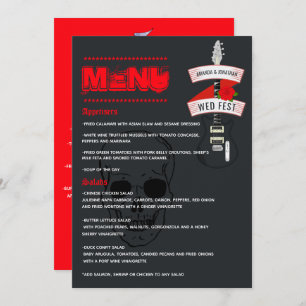 Menu Mariage de roches et de rouleaux