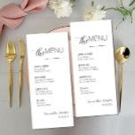 Menu Mariage de script minimal<br><div class="desc">Ce menu de Mariage de test de script minimal est parfait pour vous si vous cherchez un menu de dîner Mariage beau et facile à utiliser. le menu est livré dans un style de typographie de base avec un script minimaliste et une touche serif.</div>