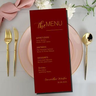 Menu Mariage de script minimal Bourgogne