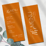 Menu Mariage de script minimal en terre cuite<br><div class="desc">Ce menu de Mariage de test de script minimal est parfait pour vous si vous cherchez un menu de dîner Mariage beau et facile à utiliser. le menu est livré dans un style de typographie de base avec un script minimaliste et une touche serif.</div>