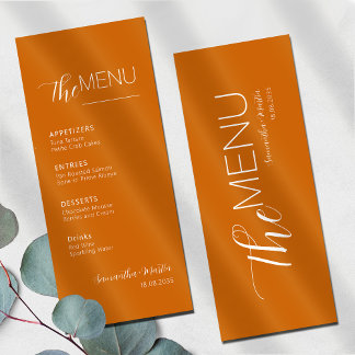 Menu Mariage de script minimal en terre cuite