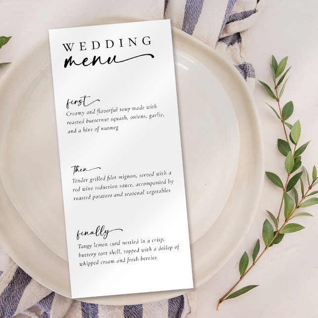 Menu Mariage de script minimaliste (Créateur téléchargé)