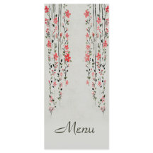 Menu mariage de style oriental floral aquarelle
