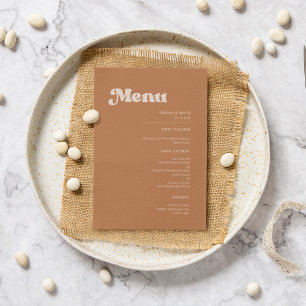 Menu Mariage de sucre brun rétro élégant