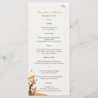 Menu Mariage de thème Arbre artistique
