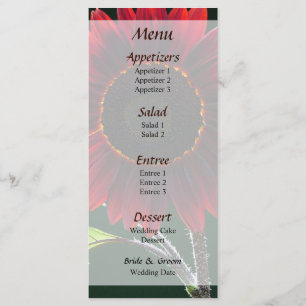 Menu Mariage de tournesol cerise et chocolat