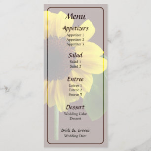 Menu Mariage de tournesol doré