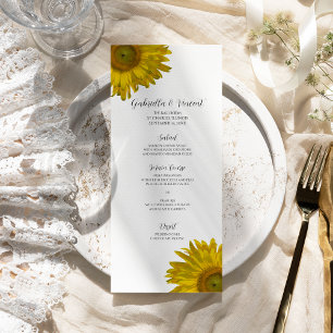 Menu Mariage de tournesol jaune