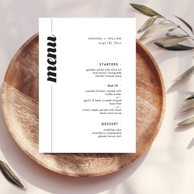 Menu Mariage de typographie gras (Créateur téléchargé)