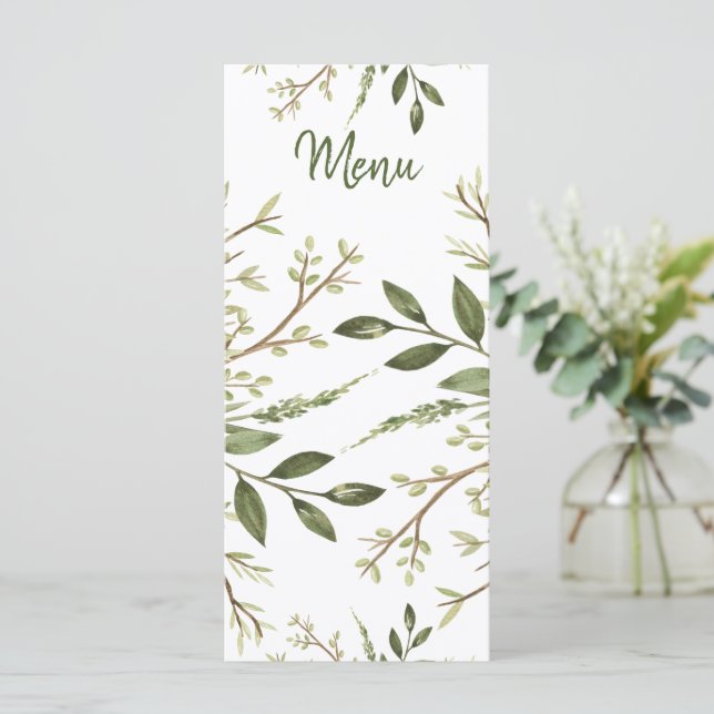 Menu Mariage de verdure Feuille de la forêt (Debout devant)