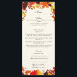 Menu Mariage des branches d'automne<br><div class="desc">Ce charmant menu mariage à thème automne propose des feuilles en haut et en bas. Le modèle du menu est divisé en entrées,  plats et desserts,  mais il est facilement modifiable pour s'adapter à votre événement d'automne.</div>