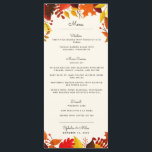 Menu Mariage des branches d'automne<br><div class="desc">Ce charmant menu mariage à thème automne propose des feuilles en haut et en bas. Le modèle du menu est divisé en entrées,  plats et desserts,  mais il est facilement modifiable pour s'adapter à votre événement d'automne.</div>