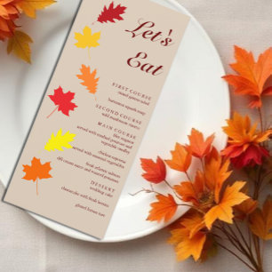 Menu Mariage des feuilles automnales