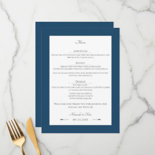 Menu Mariage des flèches minimalistes Marseille Bleue