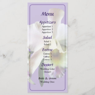 Menu Mariage des orchidées de cattleya blanc