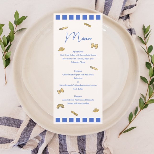 Menu Mariage Dessins de pâtes (Créateur téléchargé)