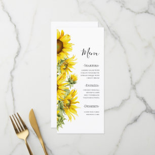 Menu Mariage d'été au tournesol élégant
