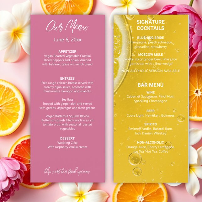 Menu Mariage d'été italien moderne (Créateur téléchargé)
