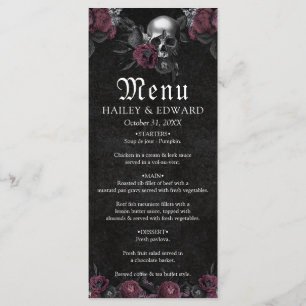 Menu Mariage d'Halloween gothique de Bourgogne