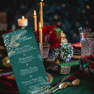 Menu Mariage d'hiver Pinecones de Noël