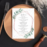 Menu Mariage d'huile d'or Eucalyptus Rose géométrique<br><div class="desc">Célébrez dans le style avec ces cartes de menu mariages élégantes et très tendance. Le libellé est facile à personnaliser avec vos propres options de nourriture spéciale et vos invités de dîner seront ravis quand ils reçoivent ces menus super élégants. Les éléments correspondants se trouvent dans la collection.</div>