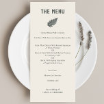Menu Mariage d'illustration simple moderne<br><div class="desc">Moderne Simple Fern Botanique Illustration Mariage Menu</div>