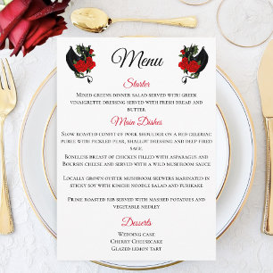 Menu Mariage d'Imaginaire Black Dragon Red Roses