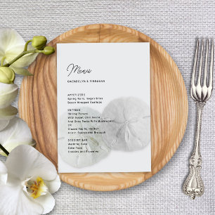 Menu mariage Dollars de sable gris neutre