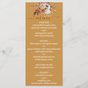 Menu Mariage d'or Floral Fall