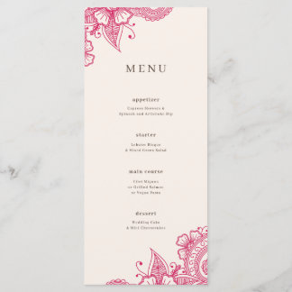 Menu Mariage du dîner Mod Mehandi
