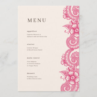 Menu Mariage du dîner Mod Mehandi