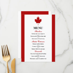 Menu Mariage du drapeau canadien