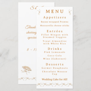 Menu Mariage du ventilateur catholique victorien