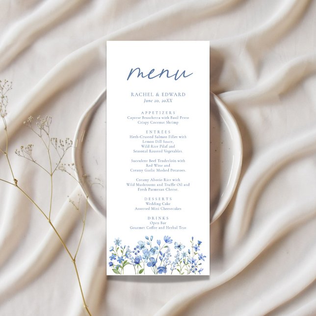 Menu Mariage Dusty Blue Fleur sauvage (Créateur téléchargé)